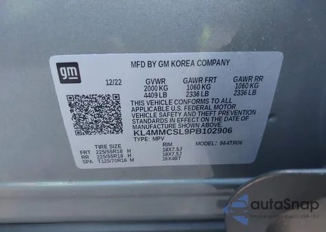 2023 Buick Encore Gx Preferred Awd from USA, damaged, VIN KL4MMCSL9PB102906